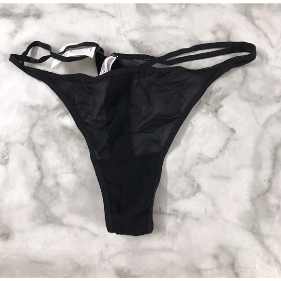 Auden Mesh String Thong Double Straps Panties Women's Black Size M/L - Picture 1 of 6